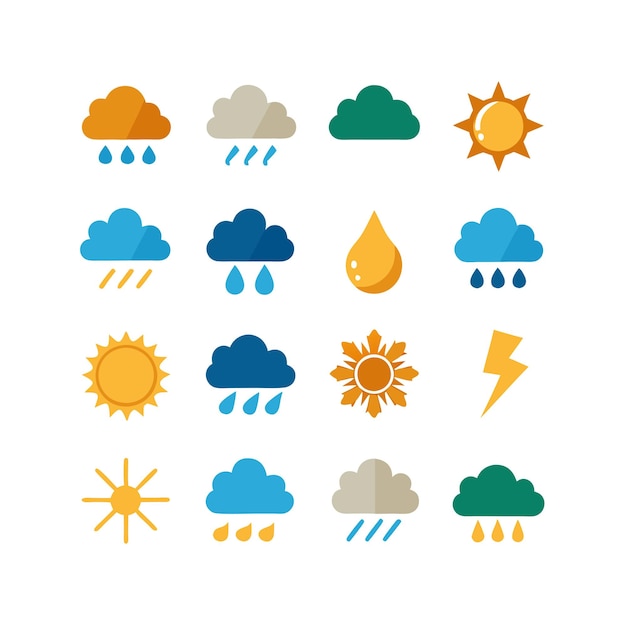 Weather Icon Set Collection Vector Illustration