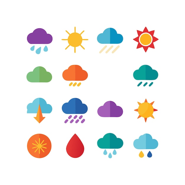 Weather Icon Set Collection Vector Illustration