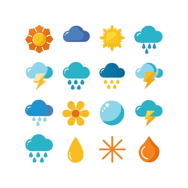 Weather Icon Set Collection Vector Illustration