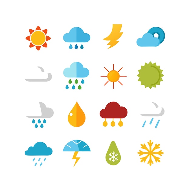 Weather Icon Set Collection Vector Illustration