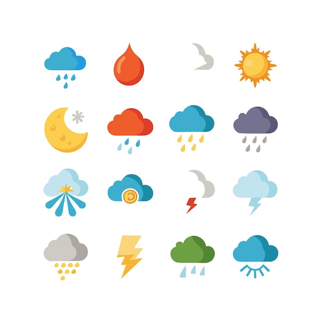 Weather Icon Set Collection Vector Illustration