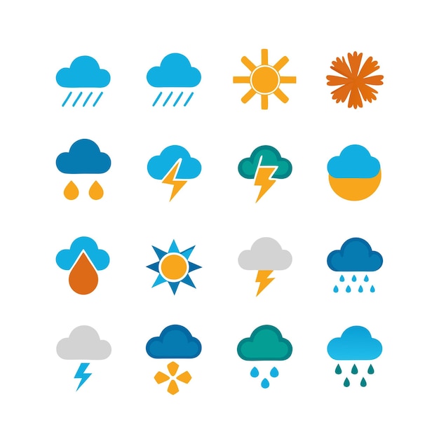 Weather Icon Set Collection Vector Illustration