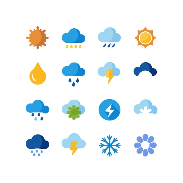 Weather Icon Set Collection Vector Illustration