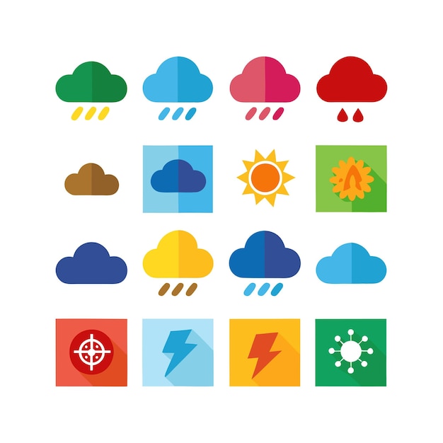 Weather Icon Set Collection Vector Illustration