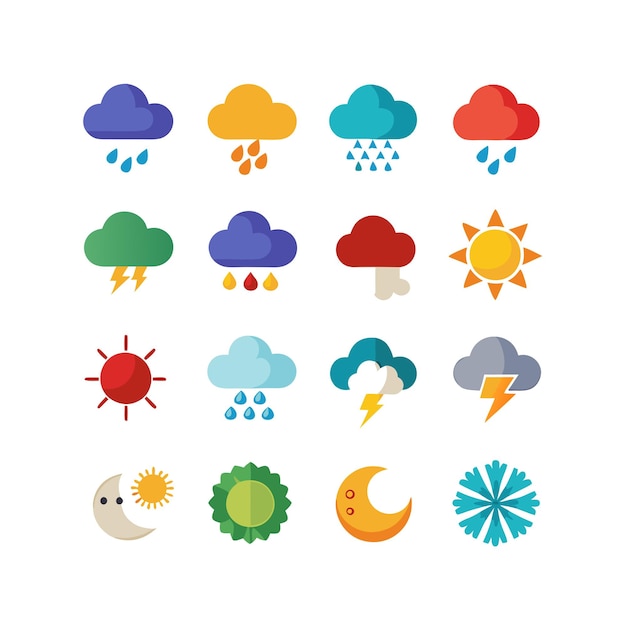 Weather Icon Set Collection Vector Illustration