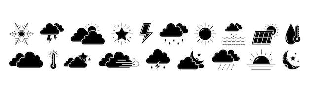 Weather icon set design template vector illustration