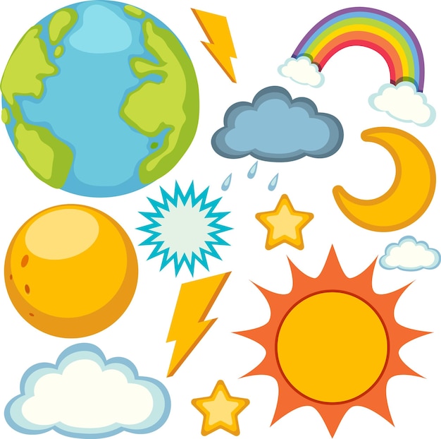 Weather icons seamless pattern