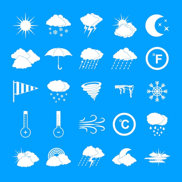 Weather icons set, simple style