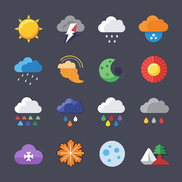 Vector weather icons set