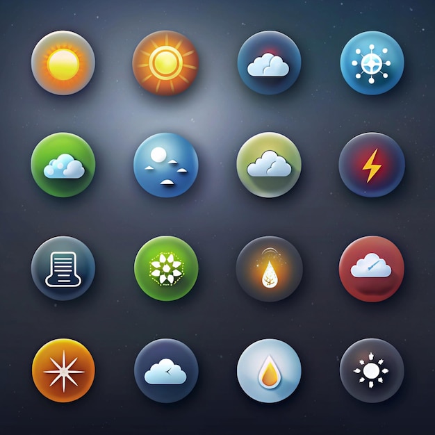 Vector weather icons set