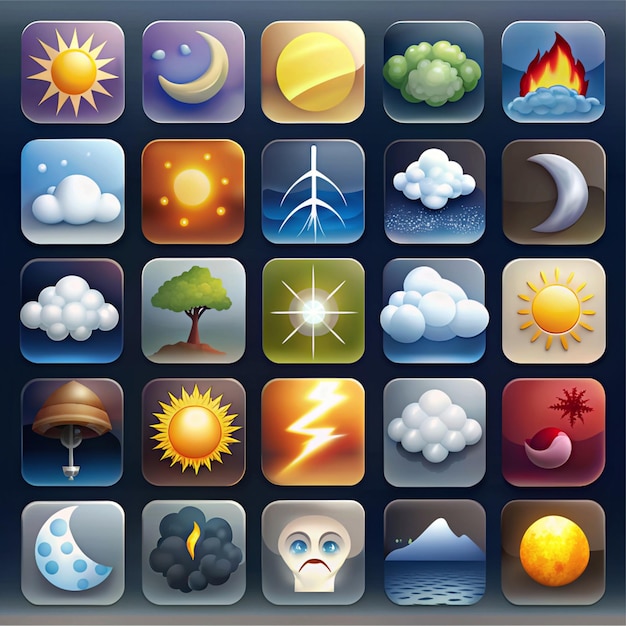 Vector weather icons set