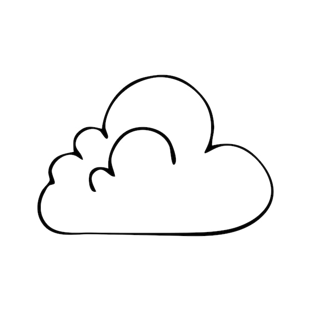 The weather is cloudy Vector doodle cloud Hand drawn meteorological forecast symbols Thin line web design icon