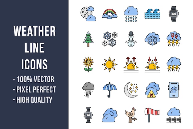 Weather Line Color Icons