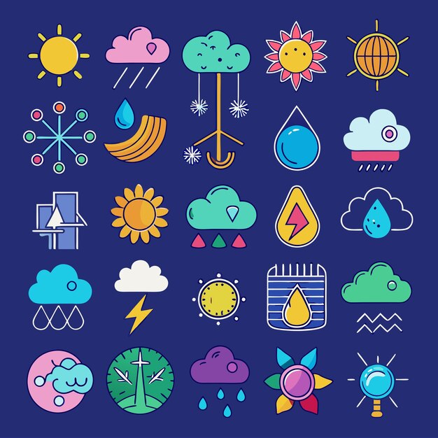 Vector weather vector graphics illustration eps source file format lossless scaling icon design