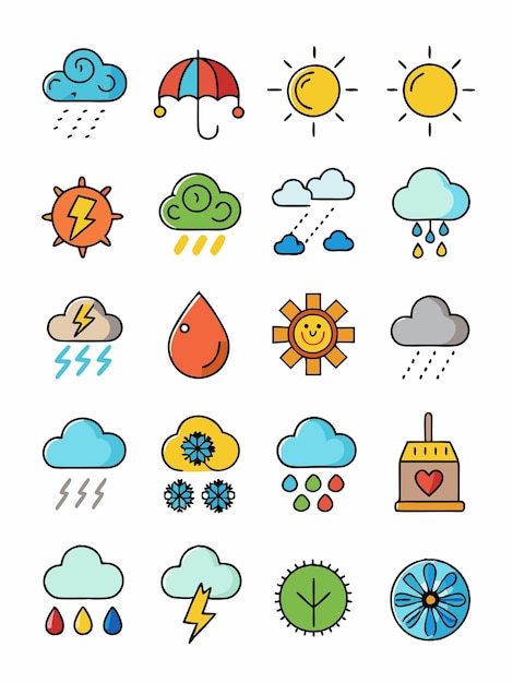 Vector weather vector graphics illustration eps source file format lossless scaling icon design