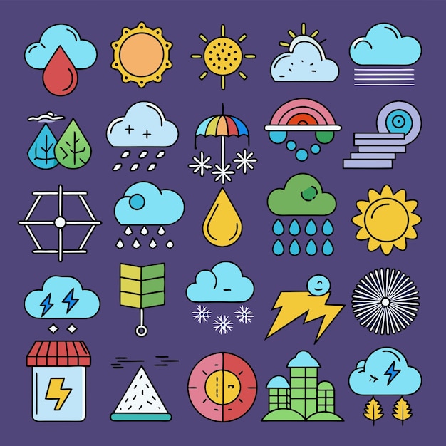 Vector weather vector graphics illustration eps source file format lossless scaling icon design