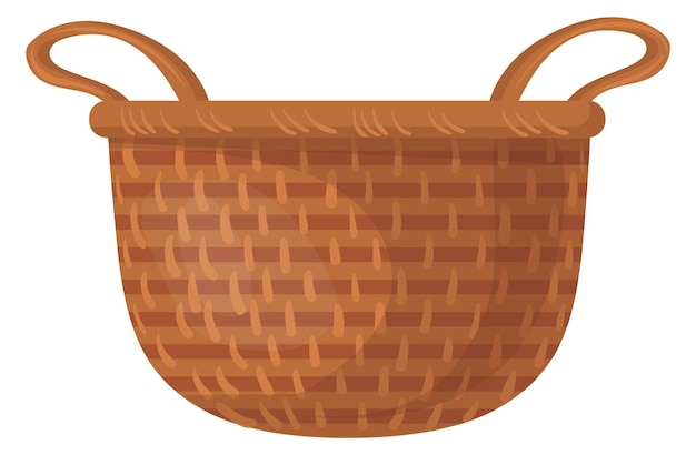 Weaved basket Cartoon rustic handmade wicker icon