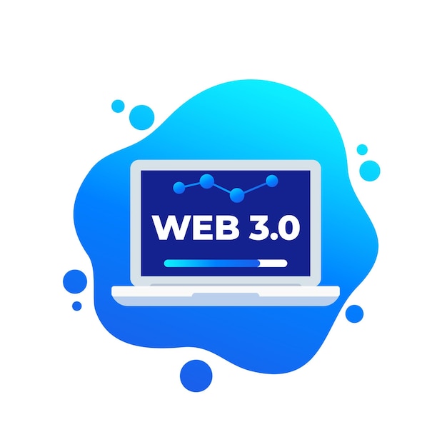 Web 30 decentralized internet vector icon