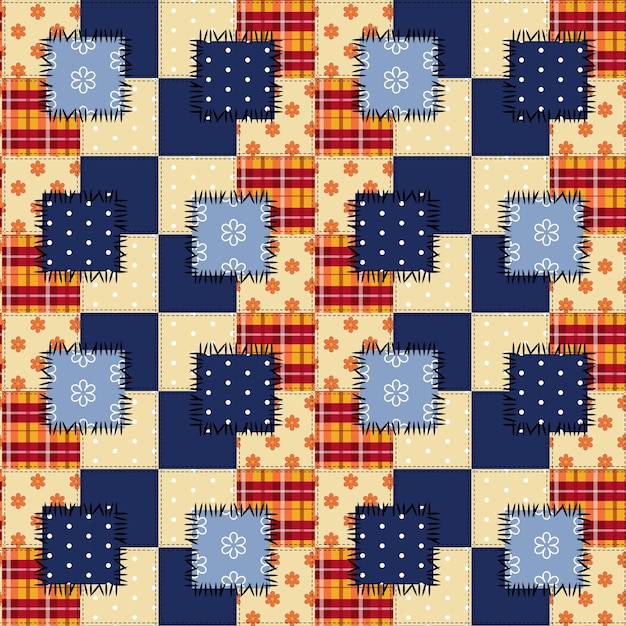 Web Abstract patchwork background with various patterns