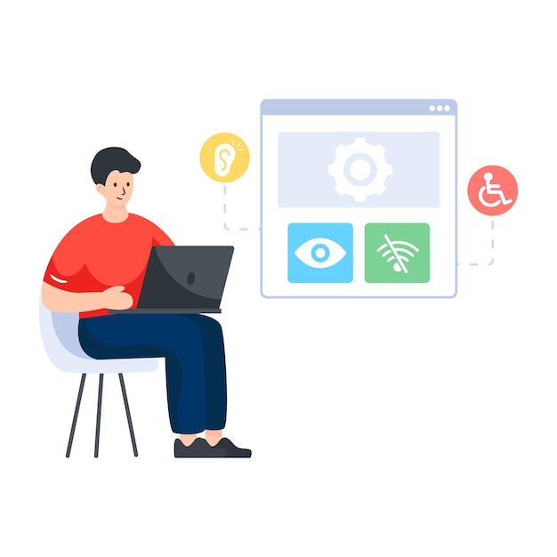 Web accessibility flat illustration design vector