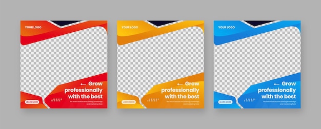 Web advertising banner set, Modern Gradient Blue cover header background for website design