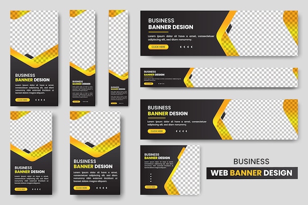 Web banner layout or business web banner template bundle