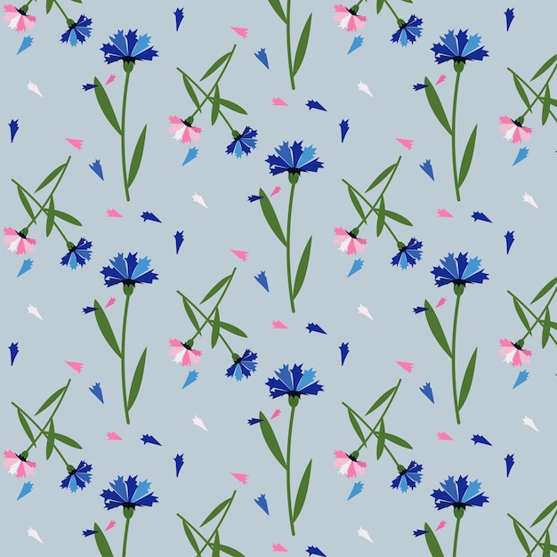 Web Cornflowers field flowers Pattern Factory textiles