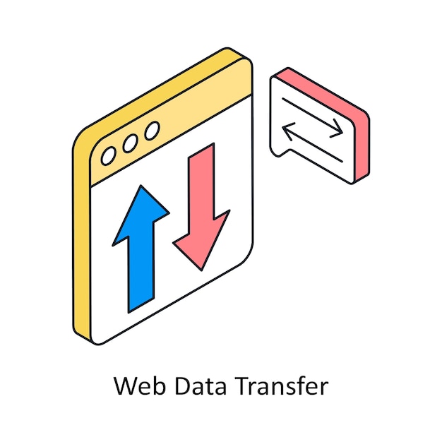 Web Data Transfer Isometric style icon Symbol on White background EPS 10 File