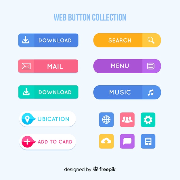 Web design button collection