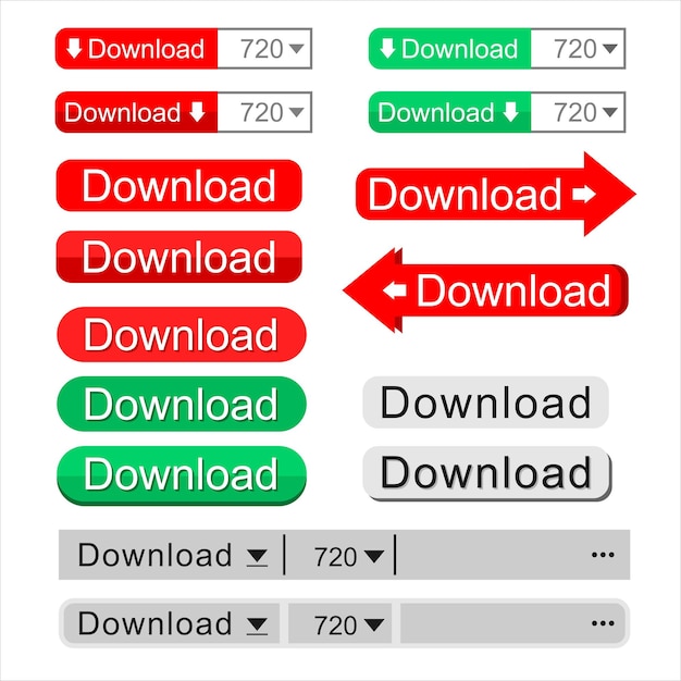 Web design elements download set of buttons and icons for web design