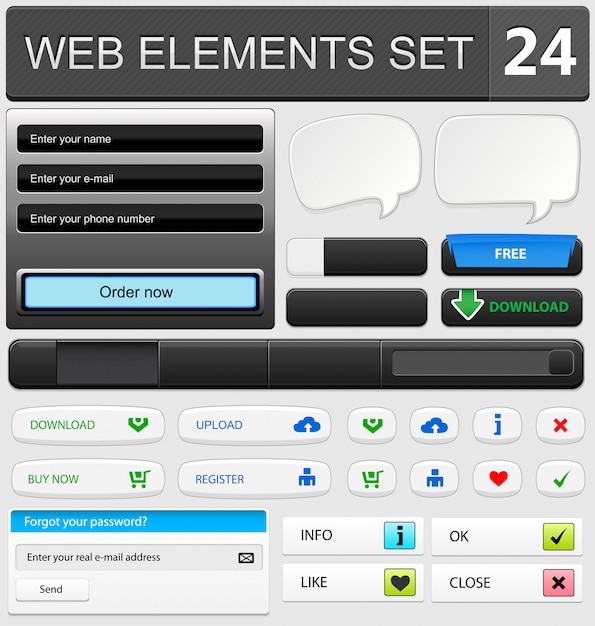 Web design elements set