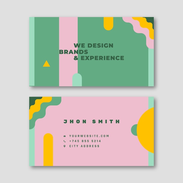 Web design horizontal business card