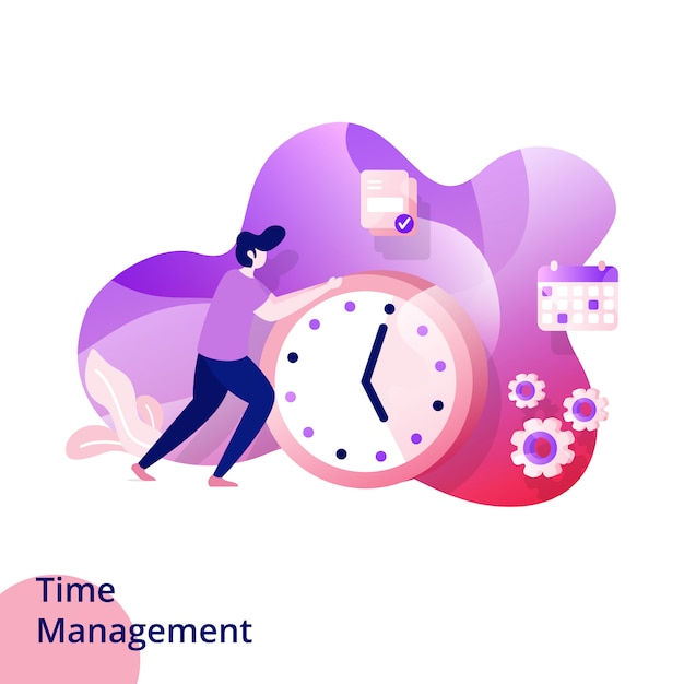 Web design page templates for Time Management.  website and mobile app development. Modern style  illustration.