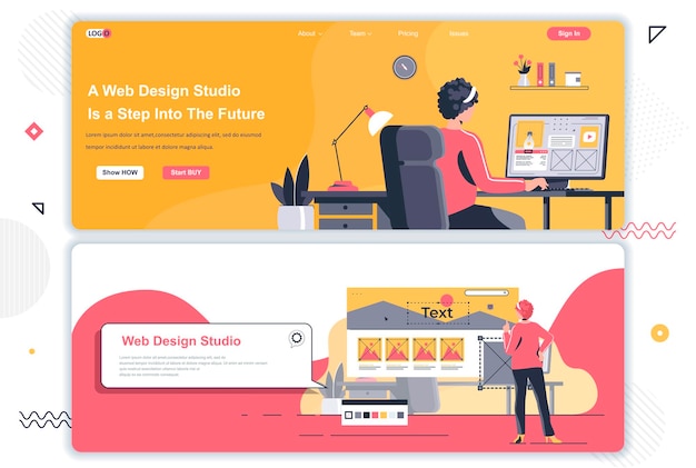 Web design studio landing pages 