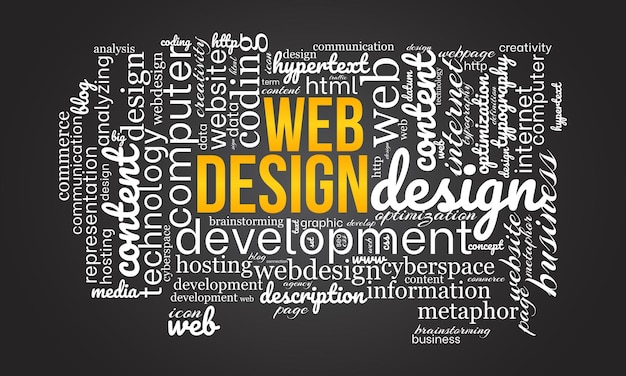 Web design word cloud template Creative concept vector background