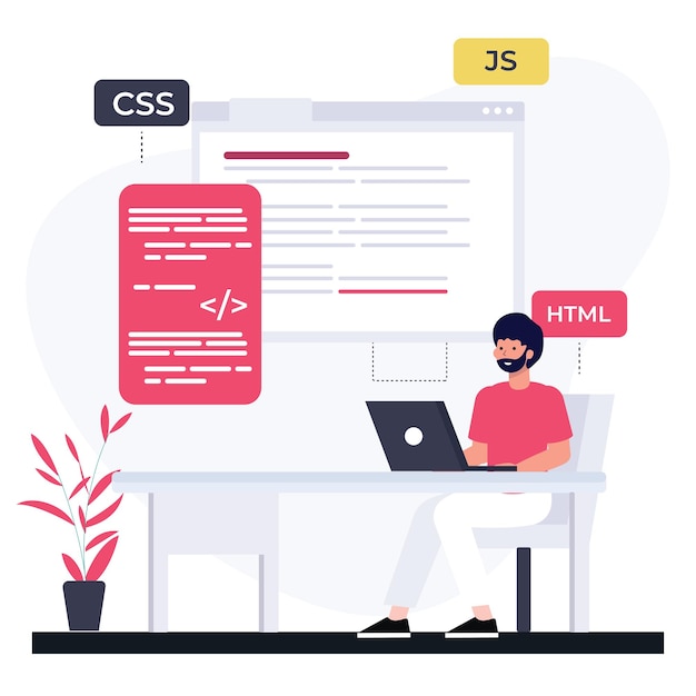 Web Developer Coding concept with languages