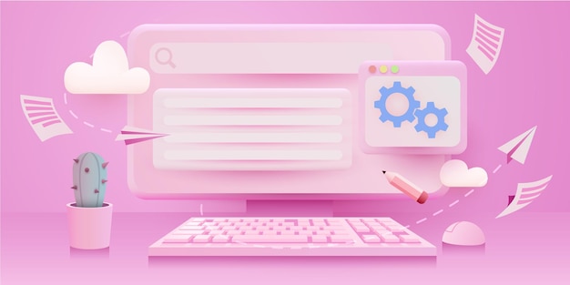 Web development coding and programming banner Computer code on laptop Vector illustration