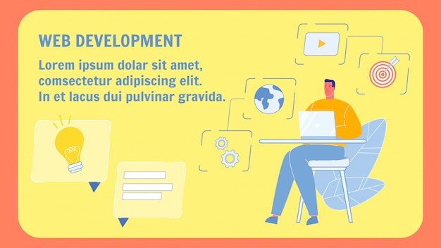 Web Development Flat Vector Web Banner Template