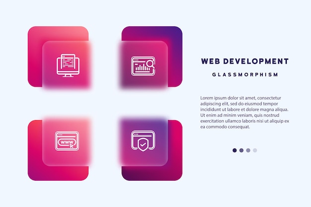 Web development icon set. Compilation of online IT courses. Vector line icon for Business and Advertising