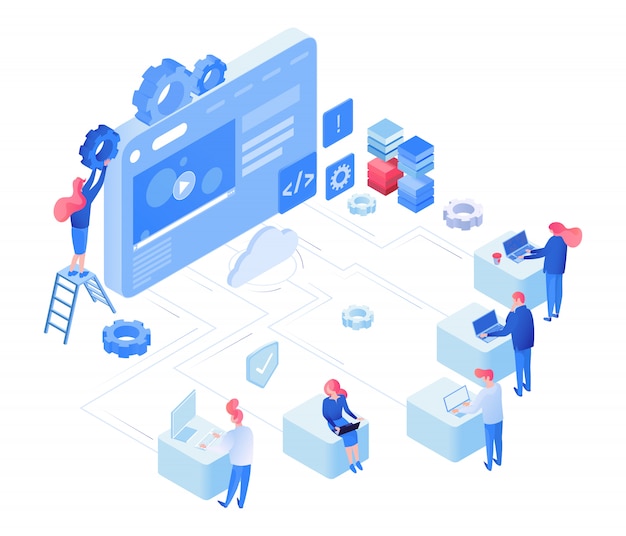 Web development  isometric concept