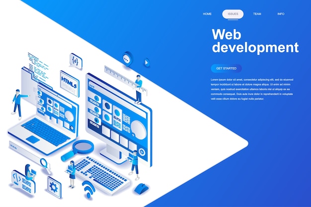 Vector web development modern flat design isometric concept.