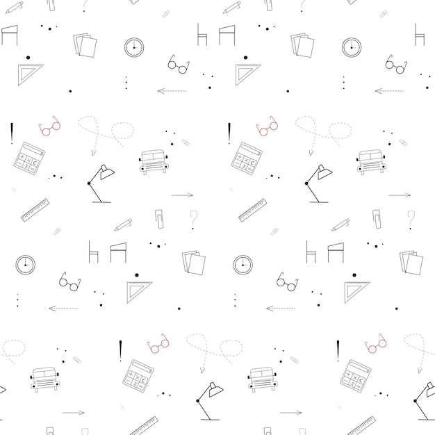 Web Doodle pattern Back to school Hand drawn background