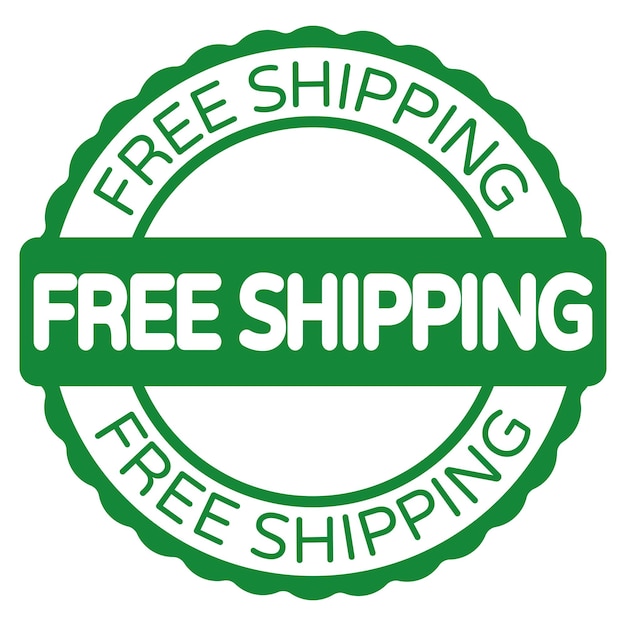 Web Free Shipping green stamp seal sticker vector illustration