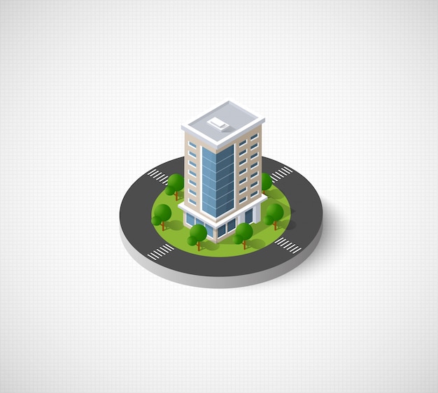 Web icon Isometric 3D city infrastructure, urban