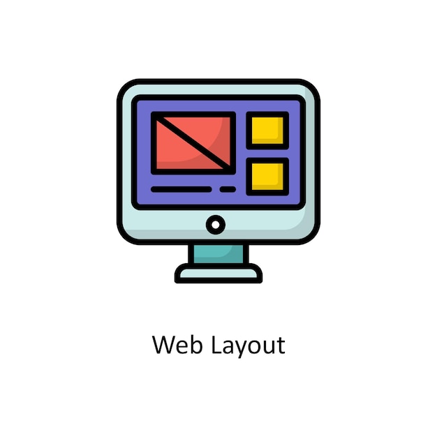 Web Layout Vector Filled Outline Icon Design illustration