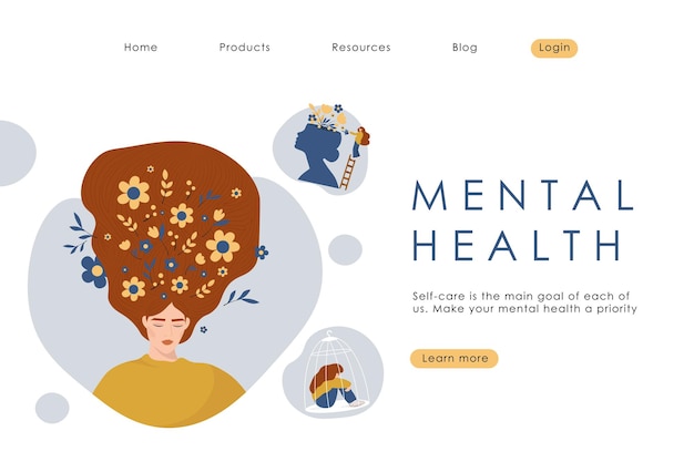 Vector web mental health