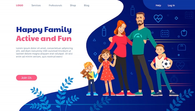 Web page design templates for family planning, travel insurance, nature and healthy life.