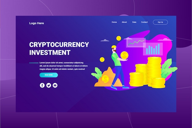 Web Page Header Cryptocurrency Investment illustration concept landing page