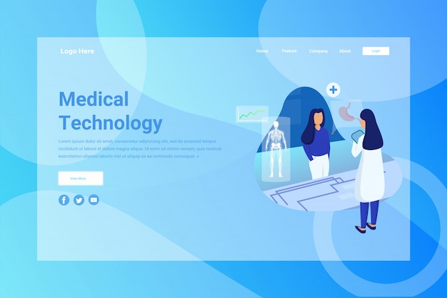 Web Page Header Medical Technology illustration concept landing page