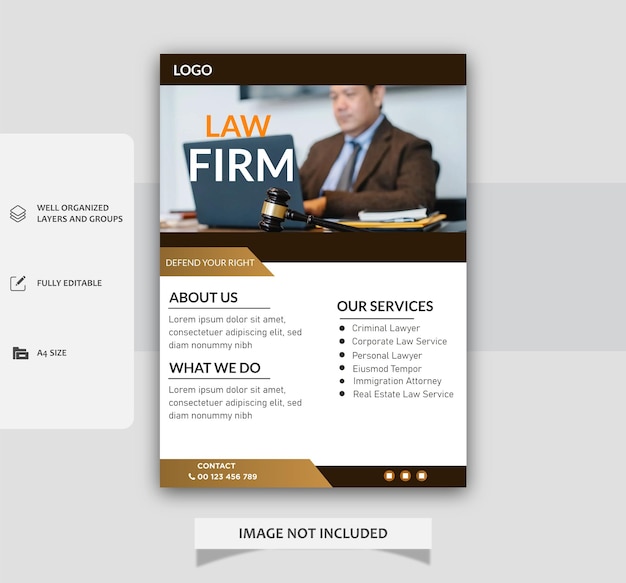 A web page for a law firm with a man in a suit.